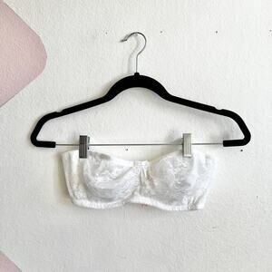 Dobreva White‎ Lace Strapless Bra Bandeau Bridal Lingerie Y2K Coquette 36B